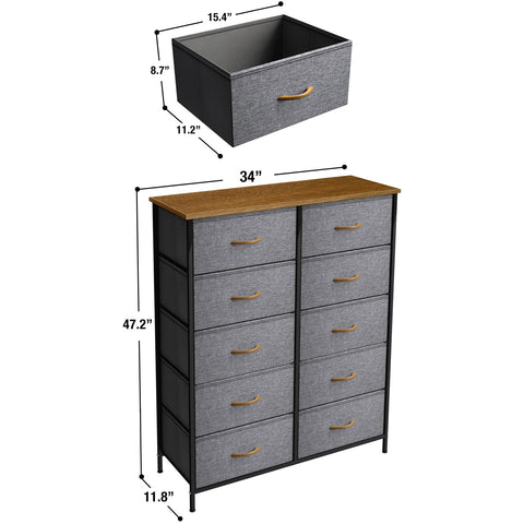Sorbus Dresser with 10 Drawers