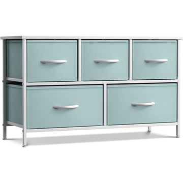 short and wide dresser Dresser w/ 5 Drawers Furniture Storage Chest for Home, Bedroom