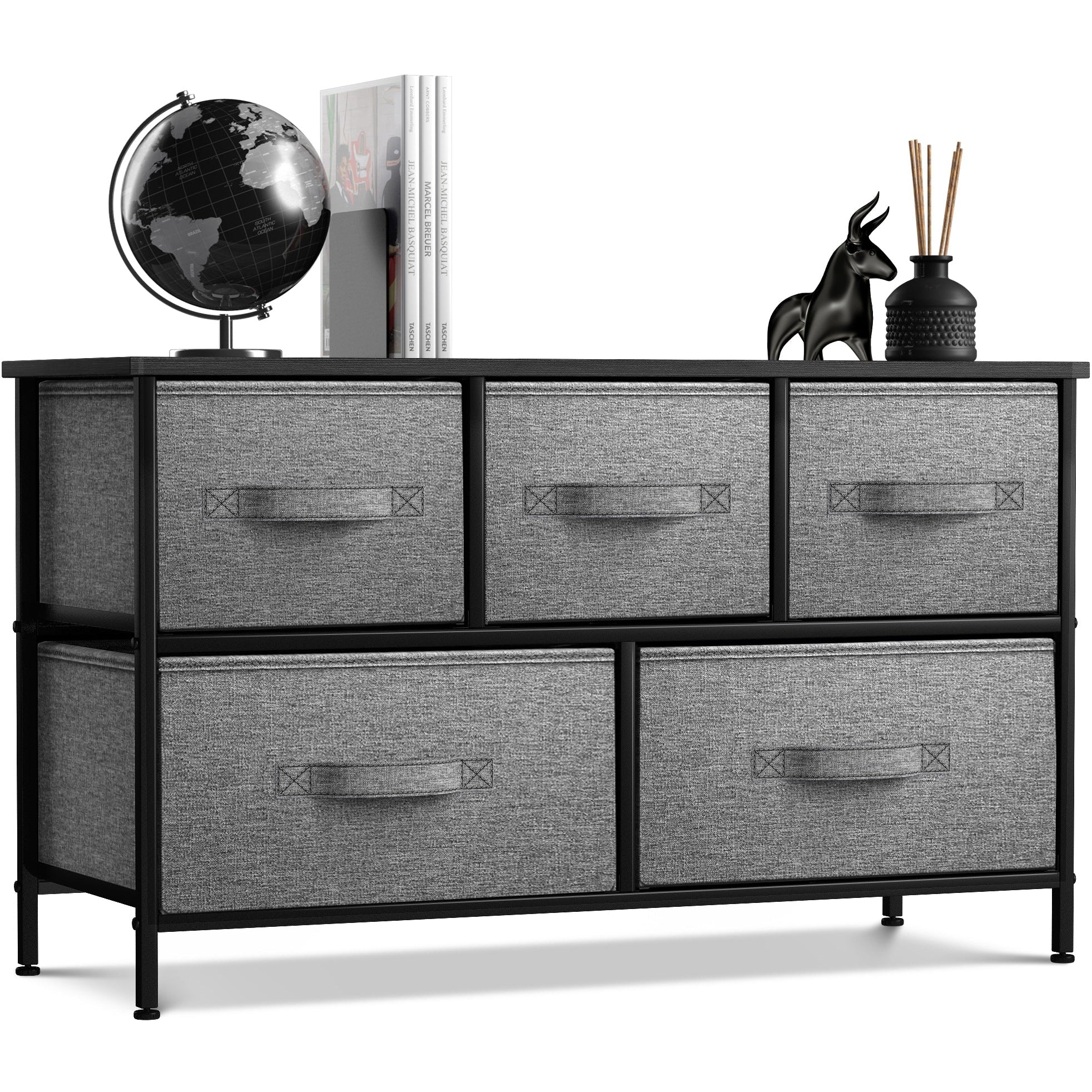 Sorbus Dresser with 5 Faux Wood Drawers