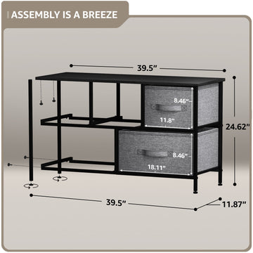 short and wide dresser Dresser with 5 Drawers