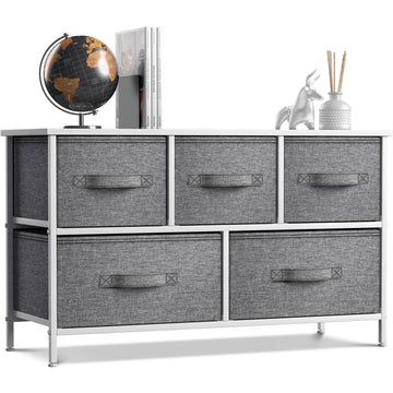 Sorbus 5 Drawers Chest Dresser - Grey/Black Sorbus 5 Drawers Chest Dresser - Grey/Black