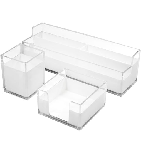 Acrylic Desk Organizer Set (3 Piece) - Sorbus Home