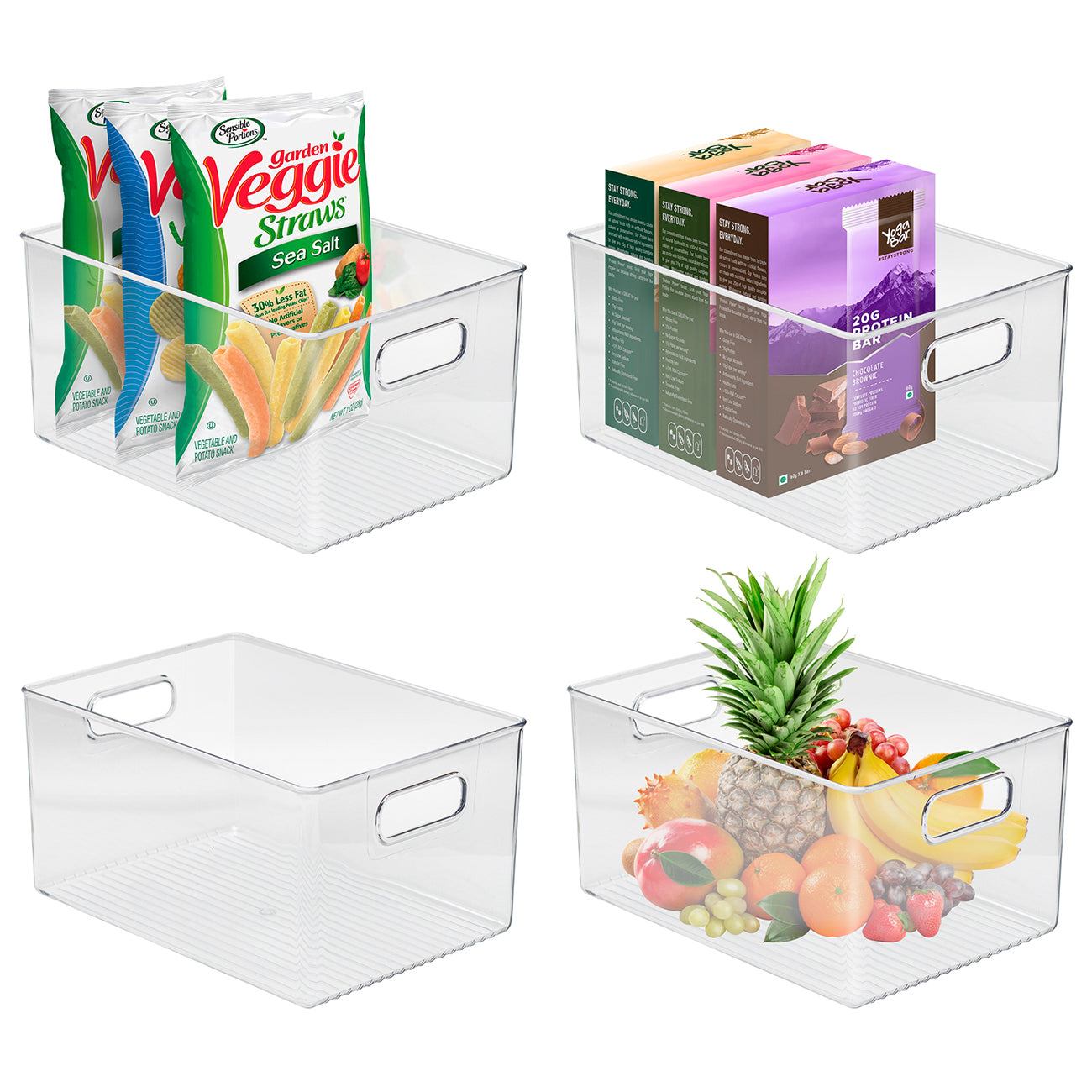 Clear Plastic Storage Bins with Handles (Large) - Sorbus Home