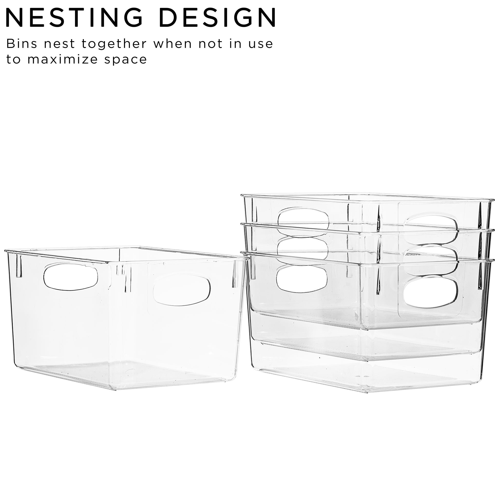 Clear Plastic Storage Bins with Handles (Small, 4-Pack) – Sorbus Home