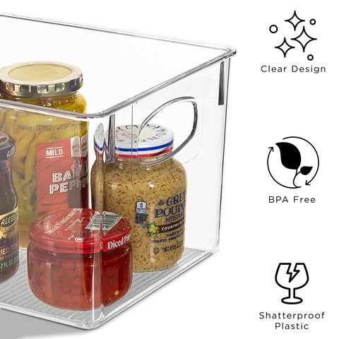 10-Piece Clear Plastic Container Bin Set