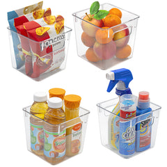 Clear Plastic Storage Bins with Handles (Small, 4-Pack) - Sorbus Home