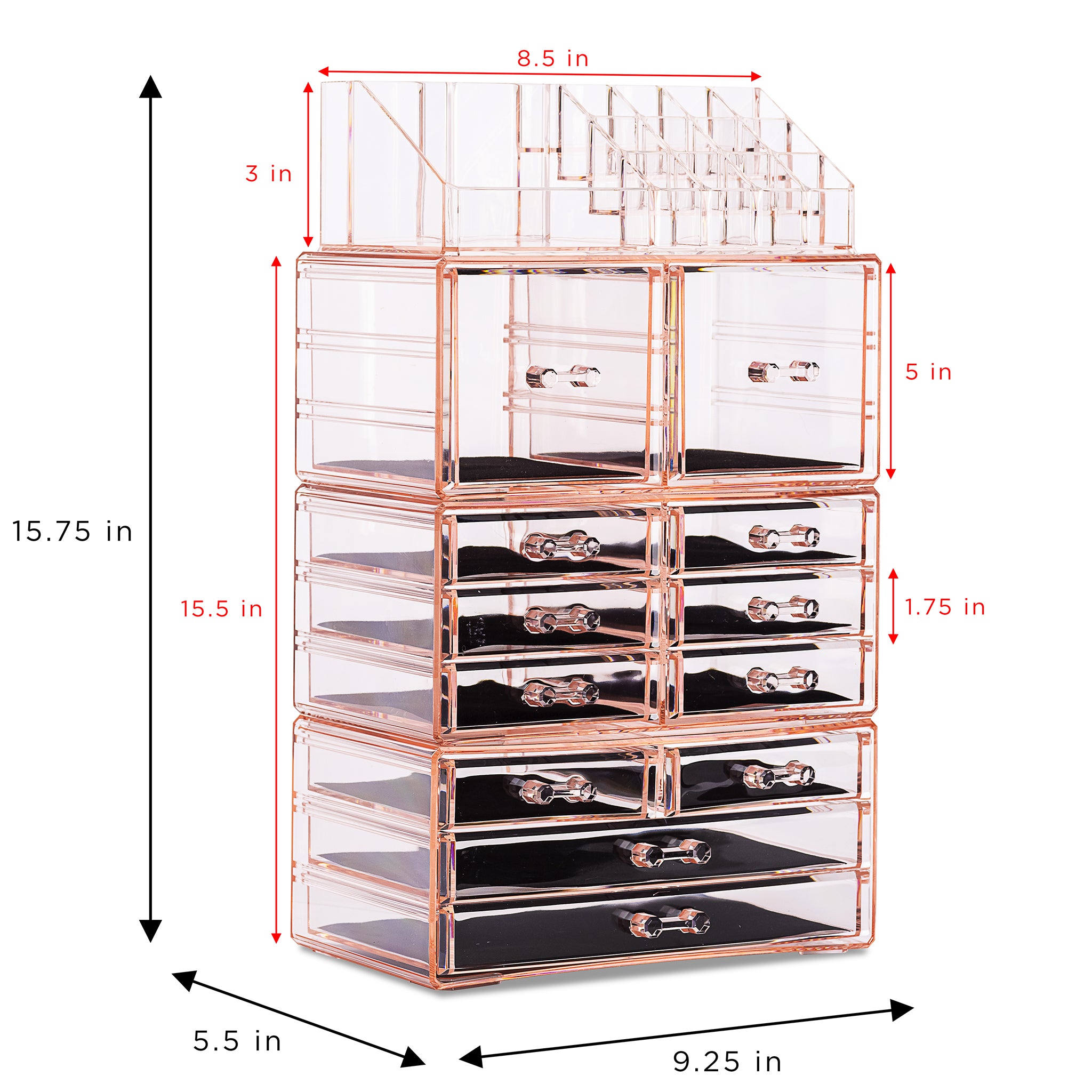 Stackable Cosmetic Organizer - 4 Drawer (XL) – Sorbus Beauty
