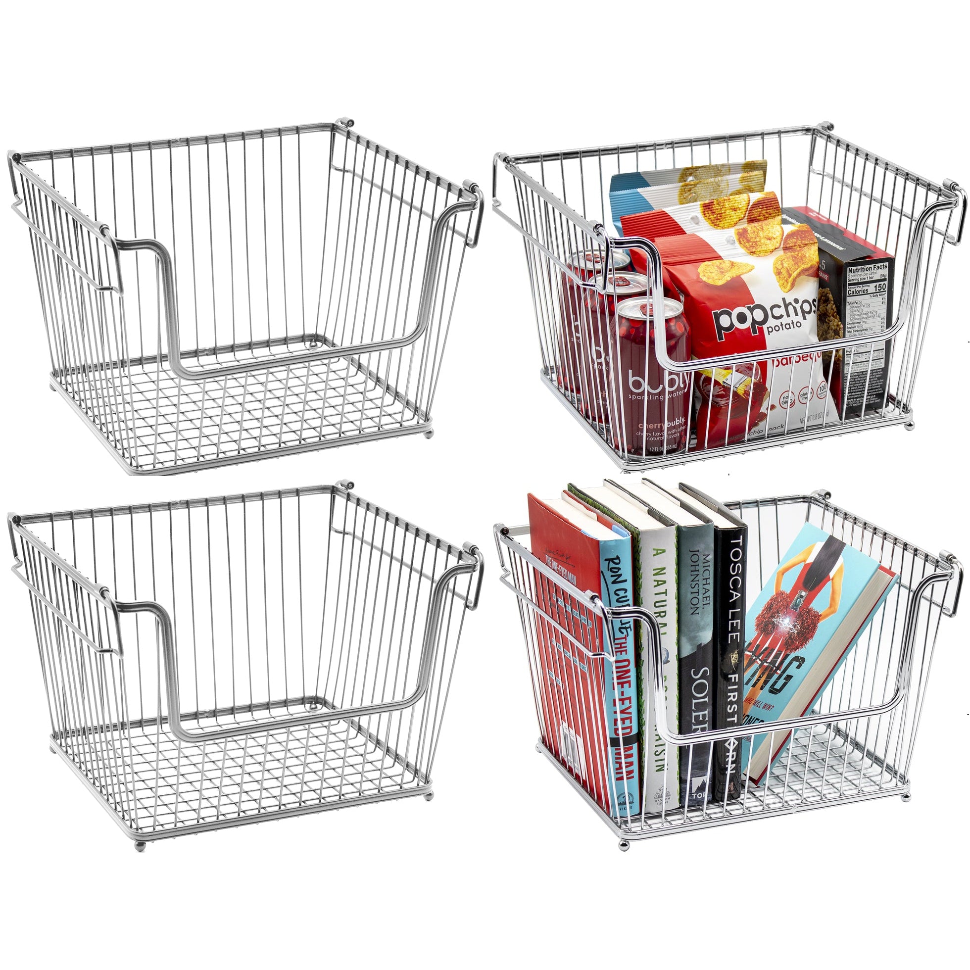 Sorbus storage basket with handle for home, bath and pantry