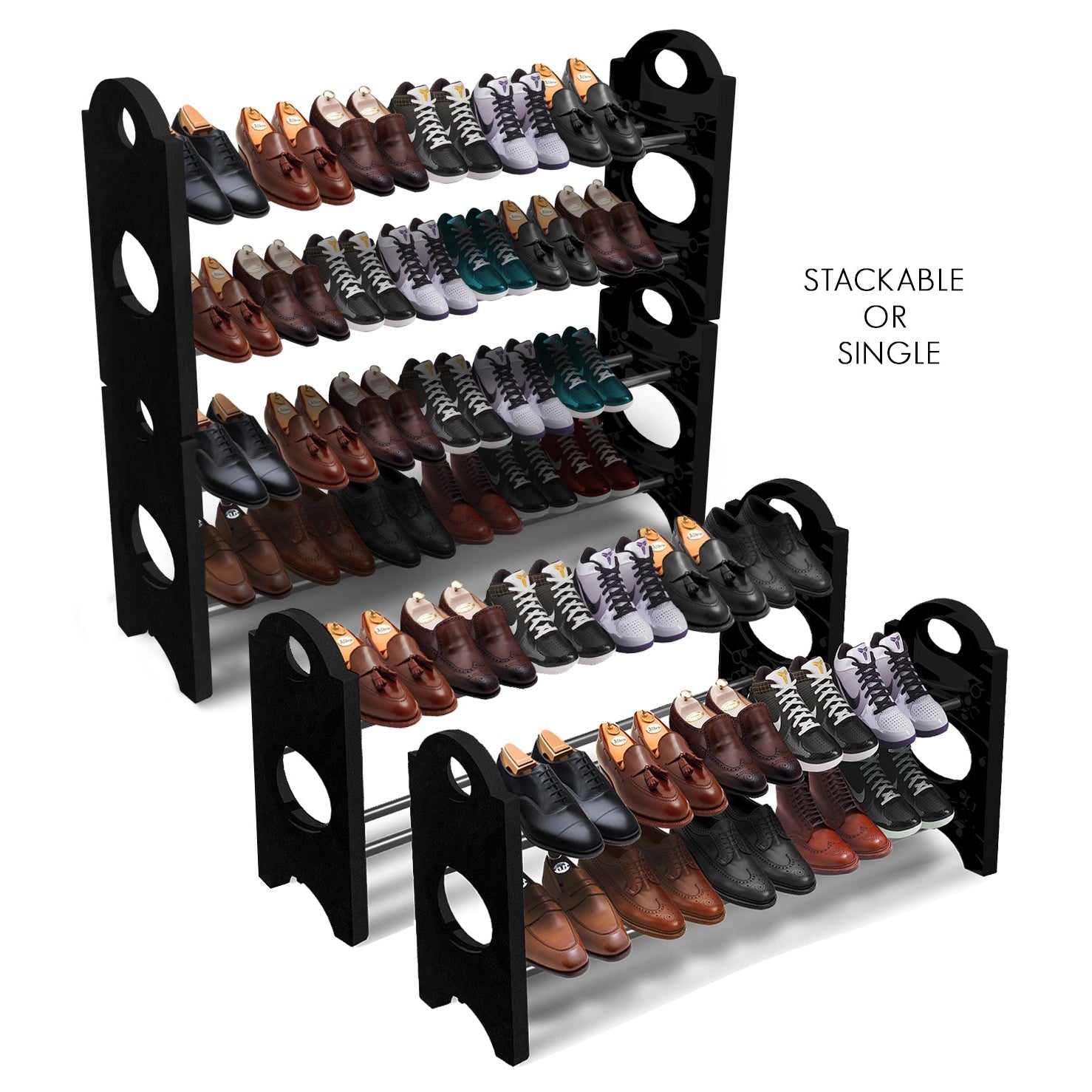 Shoe Rack Organizer Storage - Stackable and Detachable - Sorbus Home