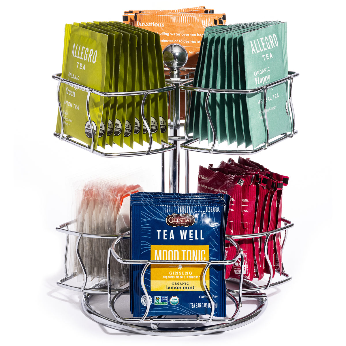 Sorbus Tea Bag Spinning Carousel - Tea Caddy Organizer
