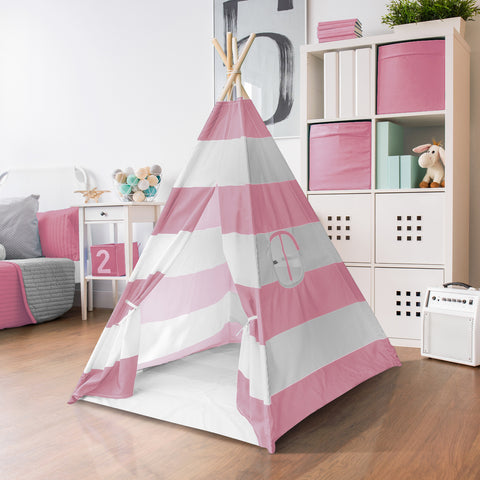 Striped Teepee Tent for Kids - Sorbus Home