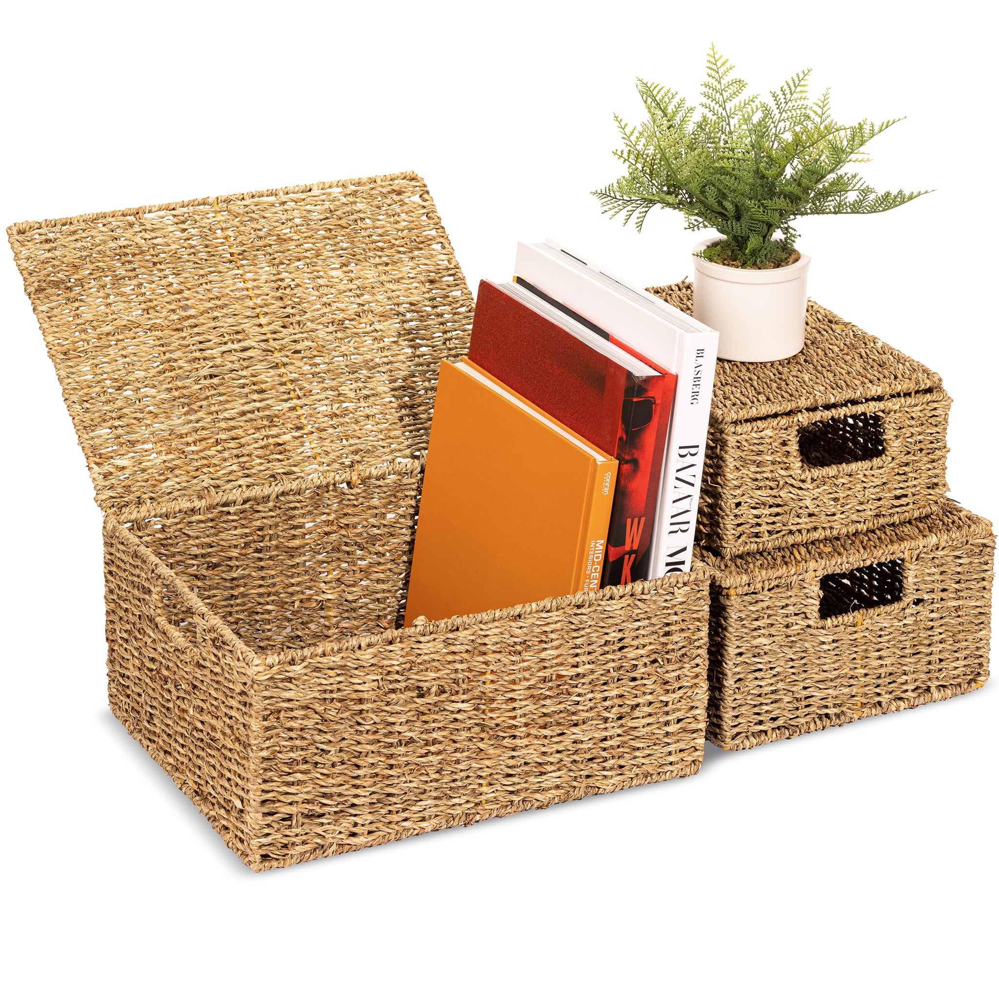 Seagrass Basket Set with Lids