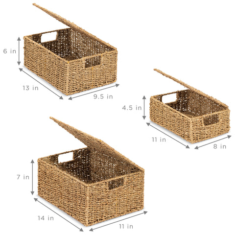 Seagrass Basket Set with Lids