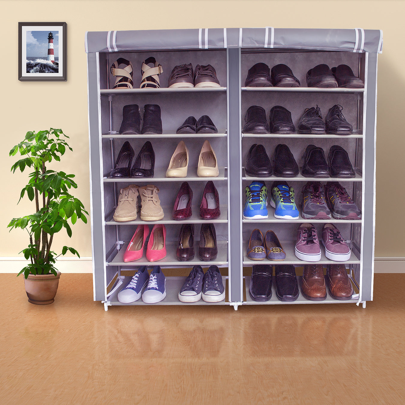 Portable Shoe and Wardrobe Storage Free Standing Organizer - Sorbus Home