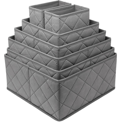 7-Piece Storage Bin Organizer Set (Gray)