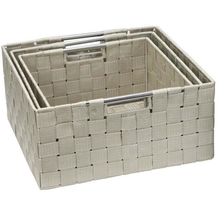 3-Piece Double Woven Basket Bin Set - Sorbus Home
